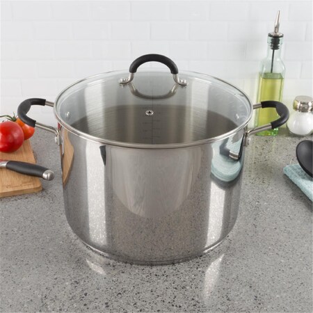Classic Cuisine 12 qt Stainless Steel Stock Pot with Lid - Large 82-KIT1048